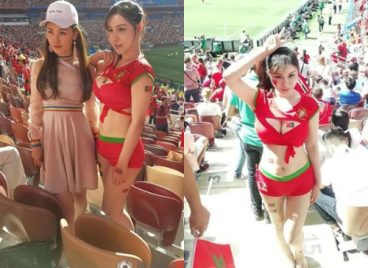 Cô gái Trung Quốc bị chỉ trích vì hở bạo đi xem World Cup